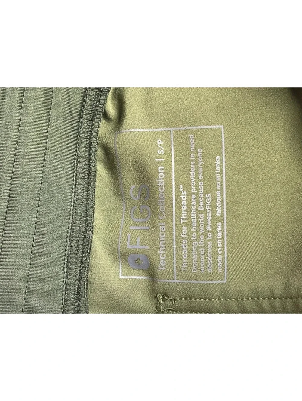 FIGS Womens Scrub Set Olive Green Catarina Top XS Pants Small